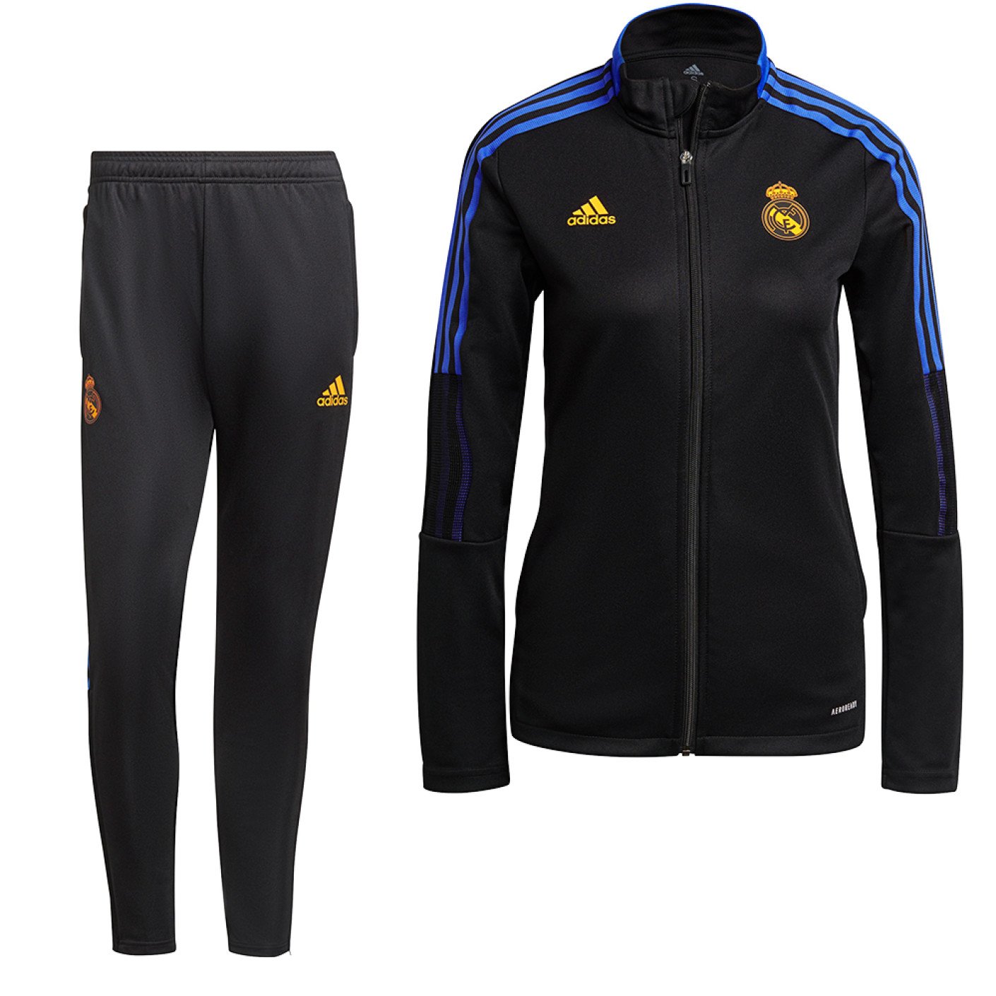 adidas Real Madrid Full-Zip Trainingspak 2021-2022 Dames Zwart