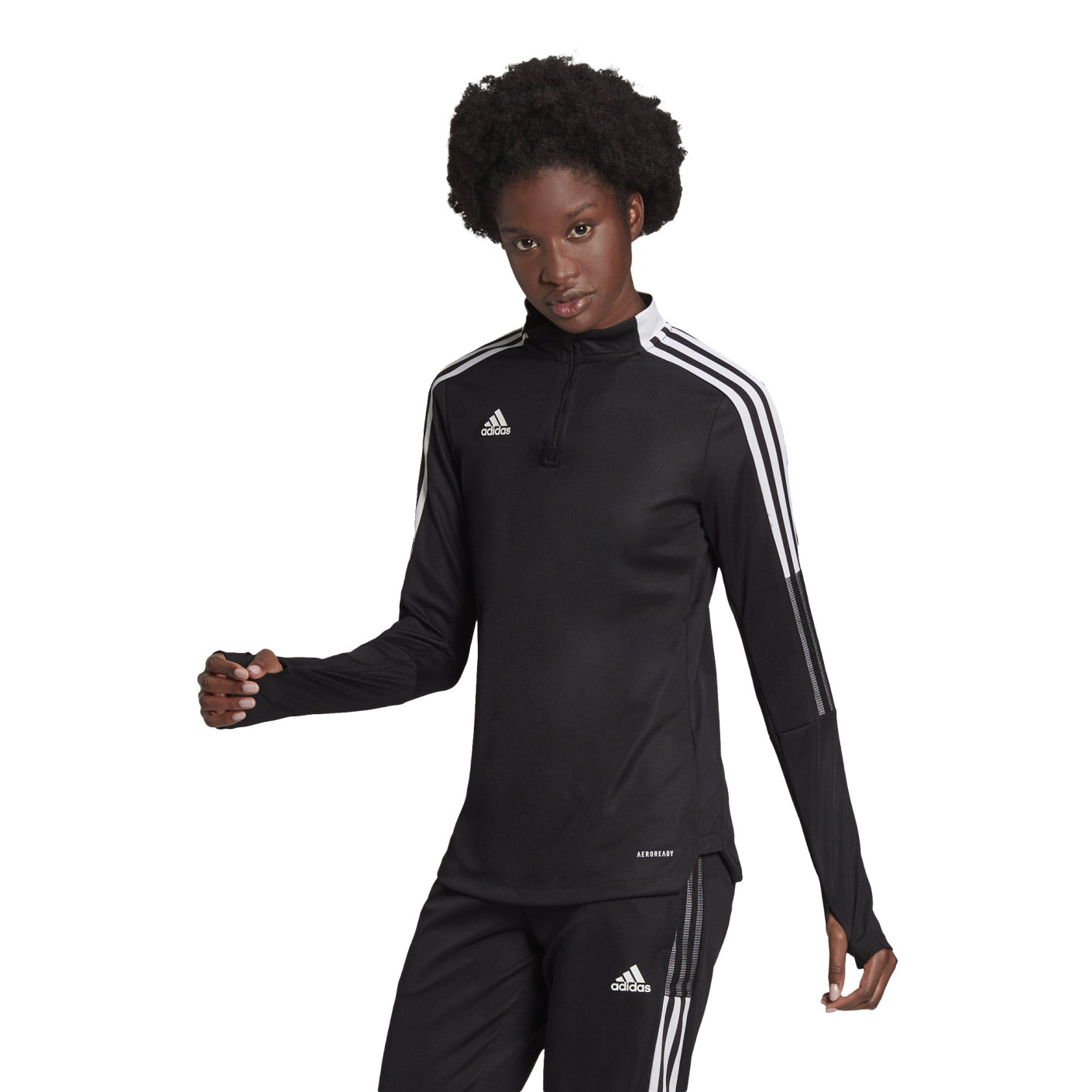 Pull en jersey adidas Tiro 21 pour femme, noir et blanc