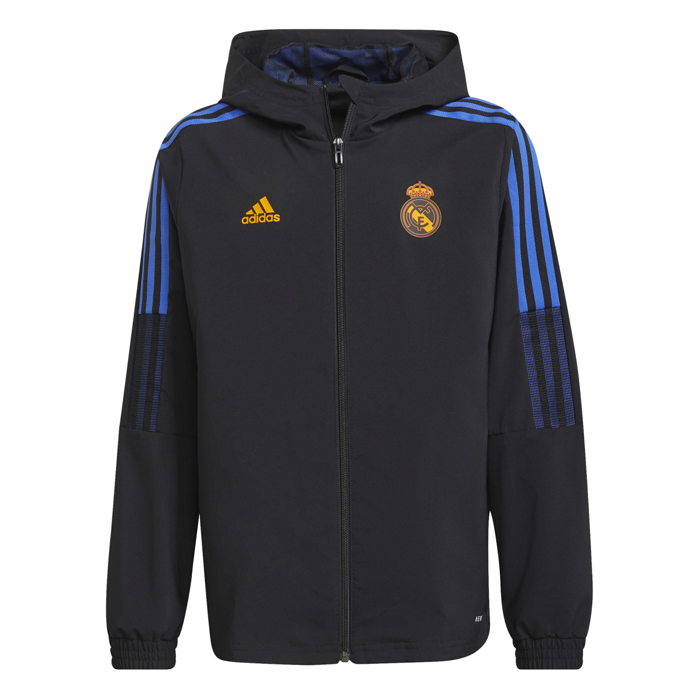 adidas Real Madrid Presentatie Trainingsjack 2021-2022 Kids Zwart