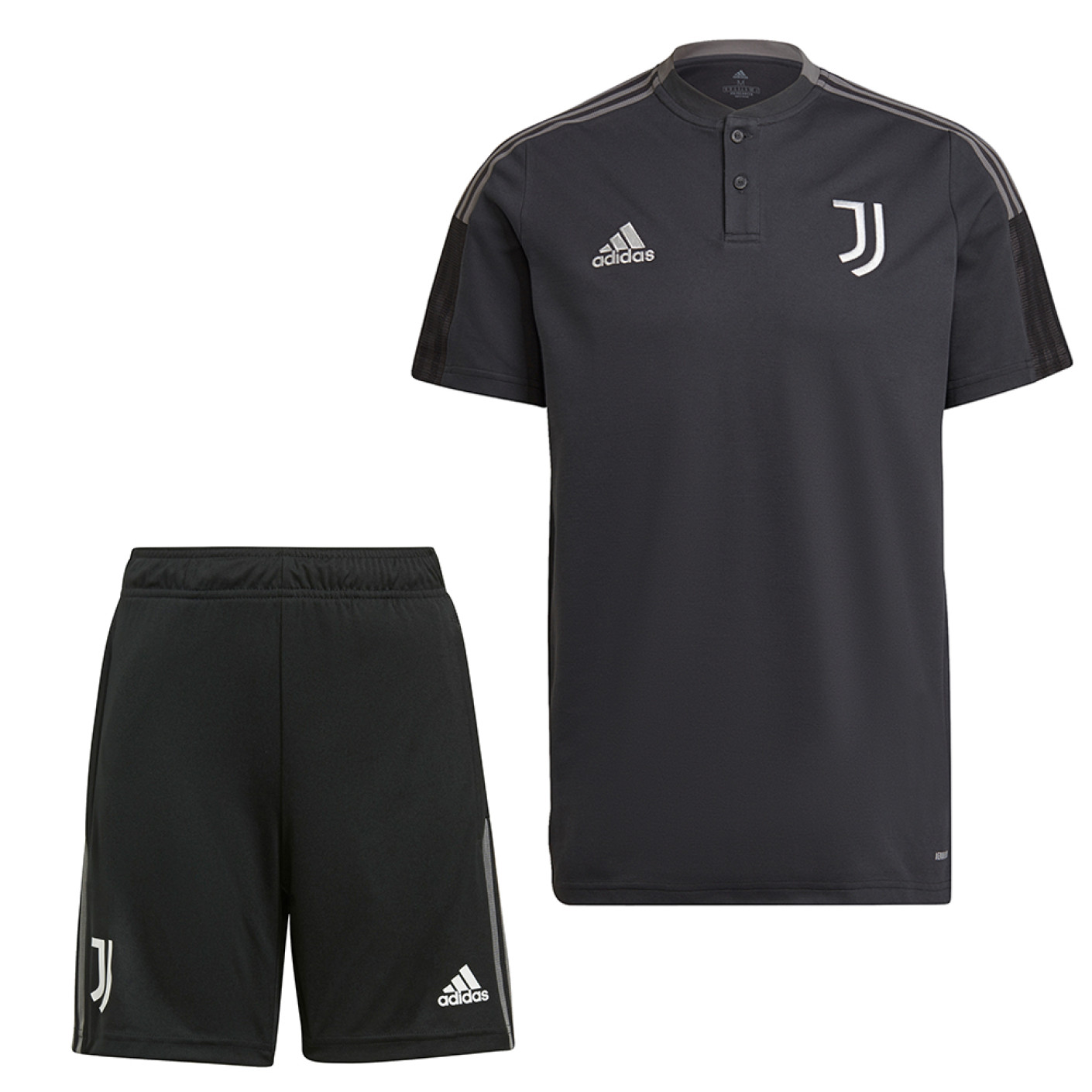 adidas Juventus Polo Trainingsset 2021-2022 Grijs Zwart