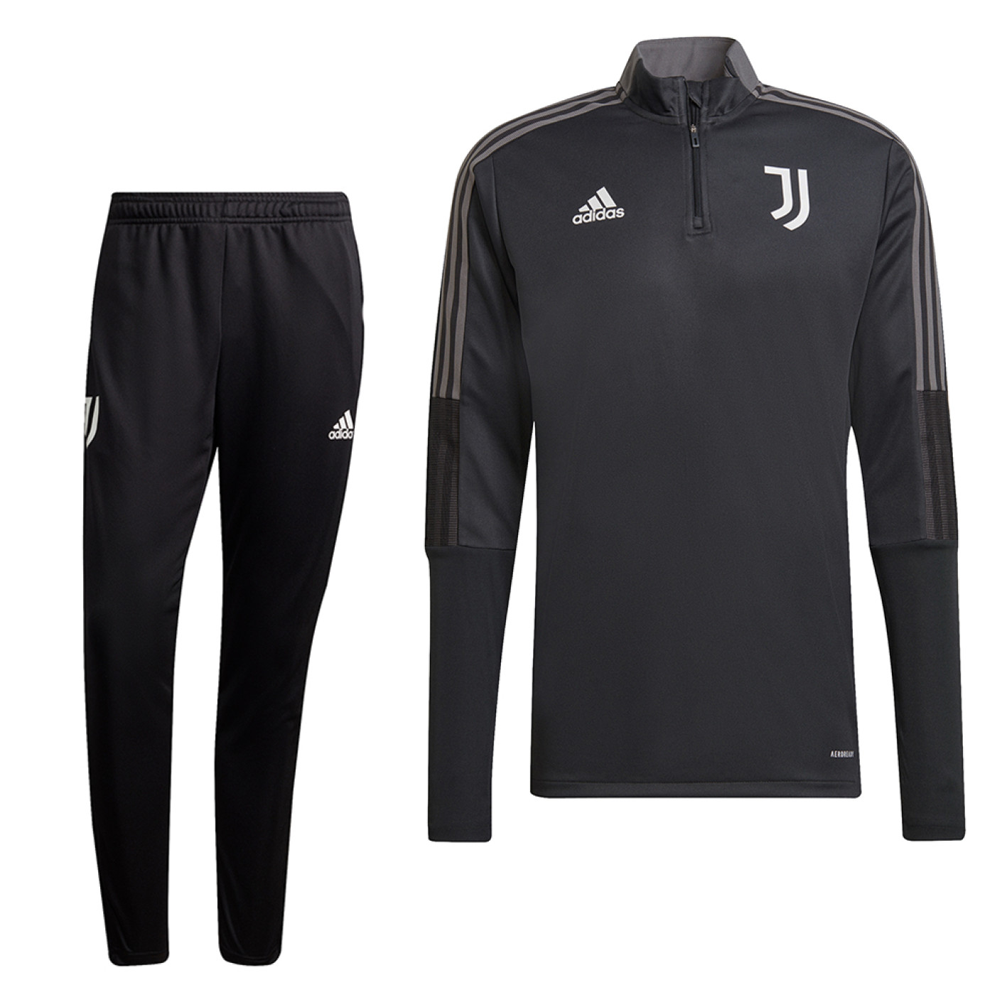 adidas Juventus 1/4 Trainingspak 2021-2022 Grijs Zwart