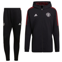 adidas Manchester United Presentatie Trainingspak 2021-2022 Zwart Rood