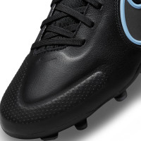 Nike Tiempo Legend 9 Pro Terrain sec Chaussures de Foot (FG) Noir Bleu