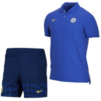 Nike Chelsea Polo Training Set Slim 2021-2022 Bleu Jaune