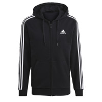 Sweat à capuche adidas Essentials Fleece 3-Stripes Fleece Fleece Noir Blanc