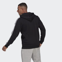 Sweat à capuche adidas Essentials Fleece 3-Stripes Fleece Fleece Noir Blanc