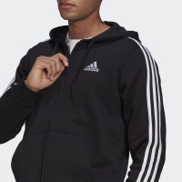 Sweat à capuche adidas Essentials Fleece 3-Stripes Fleece Fleece Noir Blanc