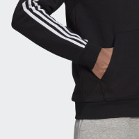 Sweat à capuche adidas Essentials Fleece 3-Stripes Fleece Fleece Noir Blanc