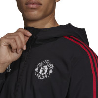 adidas Manchester United Presentatie Trainingspak 2021-2022 Zwart Rood