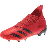 adidas Predator Freak.3 Gazon Naturel Chaussures de Foot (FG) Enfants Rouge Noir Rouge