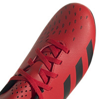 adidas Predator Freak.4 Grass Chaussure de Chaussures de Foot (FG) Enfant Rouge Noir Rouge