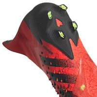 adidas Predator Freak+ Gazon Naturel Chaussures de Foot (FG) Rouge Noir Rouge
