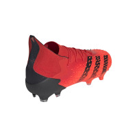 adidas Predator Freak.1 Gazon Naturel Chaussures de Foot (FG) Rouge Noir Rouge