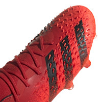 adidas Predator Freak.1 Gazon Naturel Chaussures de Foot (FG) Rouge Noir Rouge