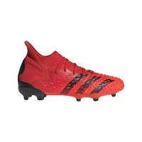 adidas Predator Freak.1 Grass Chaussure de Chaussures de Foot (FG) Enfant Rouge Noir Rouge