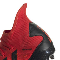 adidas Predator Freak.3 Gazon Naturel Chaussures de Foot (FG) Rouge Noir Rouge
