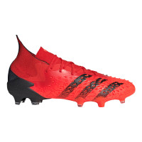 adidas Predator Freak.1 Gazon Naturel Chaussures de Foot (FG) Rouge Noir Rouge