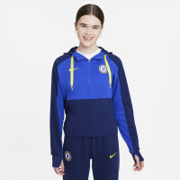 Nike Chelsea Fleece Sweat à Capuche Hoodie Half-Zip 2021-2022 Femmes Bleu Jaune