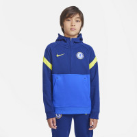 Nike Chelsea Fleece Sweat à Capuche Hoodie Half-Zip 2021-2022 Enfants Bleu Jaune