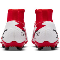 Nike Mercurial Superfly 8 Club CR7 Terrain sec / artificiel Chaussures de Foot (MG) Enfants Rouge Noir Blanc Orange