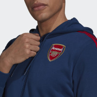 adidas Arsenal 3S Full-Zip Sweat à Capuche Hoodie Survêtement 2021-2022 Bleu