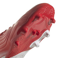 adidas Copa Sense.1 Gazon Naturel Chaussures de Foot (FG) Enfants Rouge Blanc Rouge