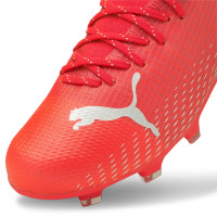 PUMA Ultra 2.3 Gazon Naturel Gazon Artificiel Chaussures de Foot (MG) Enfants Rouge Blanc