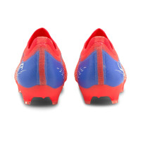 PUMA Ultra 3.3 Gazon Naturel Gazon Artificiel Chaussures de Foot LL (MG) Enfants Rouge Blanc