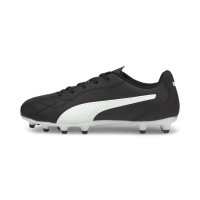 PUMA Monarch II Gazon Naturel Gazon Artificiel Chaussures de Foot (MG) Enfants Noir Blanc