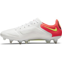 Nike Tiempo Legend 9 Elite Crampons Vissés Chaussures de Foot (SG) Anti-Clog Blanc Jaune Rouge