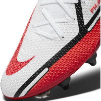 Nike Phantom GT 2 Elite Crampons Vissés Chaussures de Foot (SG) Anti-Clog Blanc Rouge Jaune