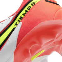 Nike Tiempo Legend 9 Elite Terrain sec Chaussures de Foot (FG) Blanc Jaune Rouge