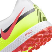 Nike Phantom GT 2 Pro React Turf Chaussures de Foot (TF) Blanc Rouge Jaune