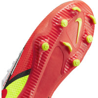 Nike Phantom GT 2 Academy DF Gazon Naturel Gazon Artificiel Turf Chaussures de Foot (MG) Enfants Blanc Rouge Jaune