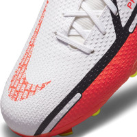 Nike Phantom GT 2 Academy DF Gazon Naturel Gazon Artificiel Turf Chaussures de Foot (MG) Enfants Blanc Rouge Jaune