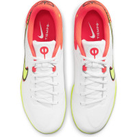 Nike Tiempo Legend 9 Pro React Chaussures de Football en salle (IC) Blanc Jaune Rouge