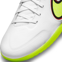 Nike Tiempo Legend 9 Pro React Chaussures de Football en salle (IC) Blanc Jaune Rouge