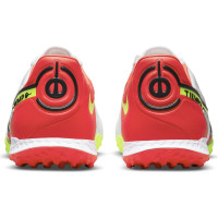 Nike Tiempo Legend 9 Pro React Turf Chaussures de Foot (TF) Blanc Jaune Rouge