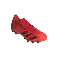 adidas PredatorFreak .3 Low Gazon Naturel Chaussures de Foot (FG) Rouge Noir Rouge