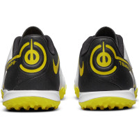 Nike Tiempo Legend 9 Academy Turf Chaussures de Foot (TF) Blanc Gris Foncé Noir Jaune