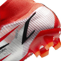 Nike Mercurial Superfly 8 Elite CR7 Terrain Sec Chaussures de Foot (FG) Rouge Gris Noir Orange
