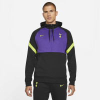 Nike Tottenham Hotspur Fleece Hoodie Half-Zip 2021-2022 Zwart Paars Felgroen