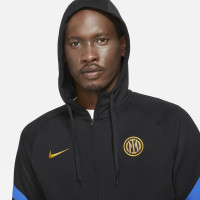 Nike Inter Milan Fleece Hoodie Half-Zip 2021-2022 Zwart Blauw Goud
