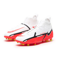 Nike Phantom GT 2 Club DF Gazon Naturel Gazon Artificiel Turf Chaussures de Foot (MG) Enfants Blanc Rouge Jaune