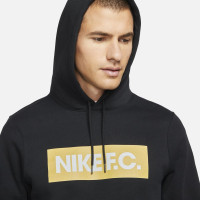Nike F.C. Essential Fleece Hoodie Zwart Goud Wit