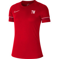 Maillot d'entraînement Nike Dri-Fit Academy 21 pour femme, rouge, blanc, rouge