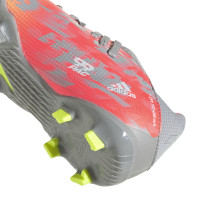 adidas X Speedflow.3 Gazon Naturel Chaussures de Foot (FG) Enfants Gris Blanc Jaune