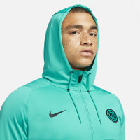 Nike Inter Milan Strike Hooded Trainingsjack 2021-2022 Turquoise Zwart