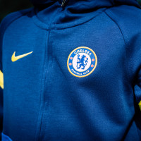Nike Chelsea Travel Fleece Trainingspak 2021-2022 Kids Blauw Geel