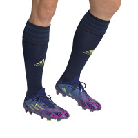 adidas X Speedflow Messi.1 Gazon Naturel Chaussures de Foot (FG) Bleu Rose Jaune